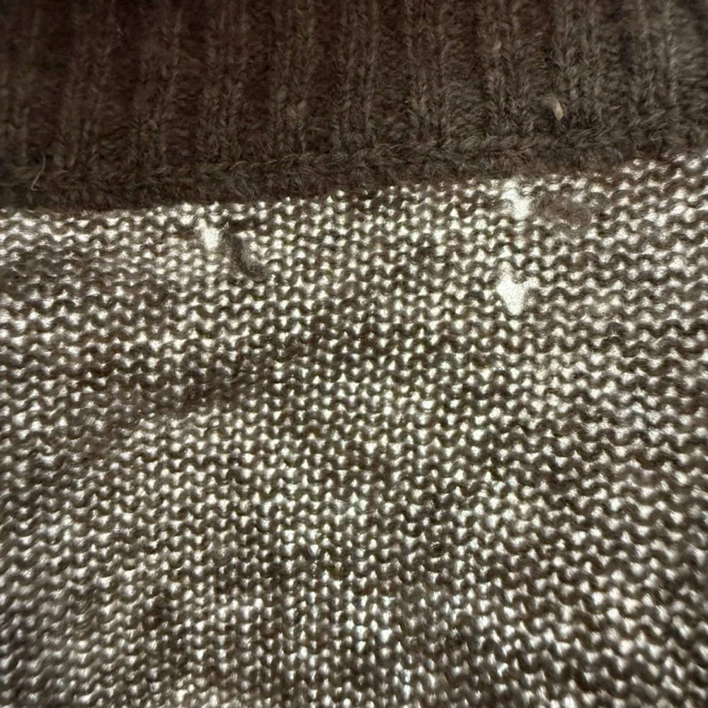 J‎ Crew Men’s 100% Lambswool Quarter Zip Pullover Sweater Size L Gray Knit FLAW